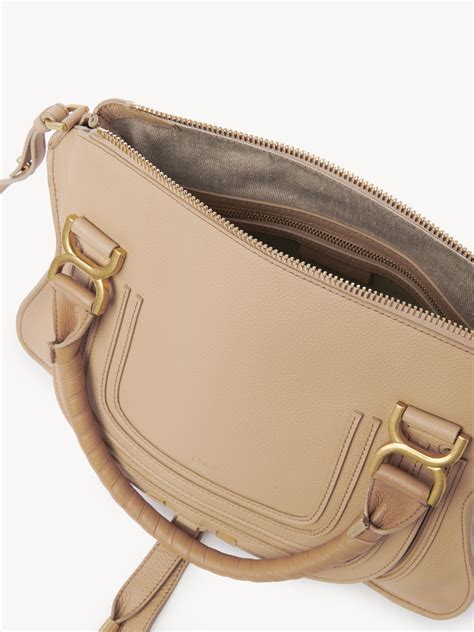 chloe marcie milky brown|Marcie bag in grained leather .